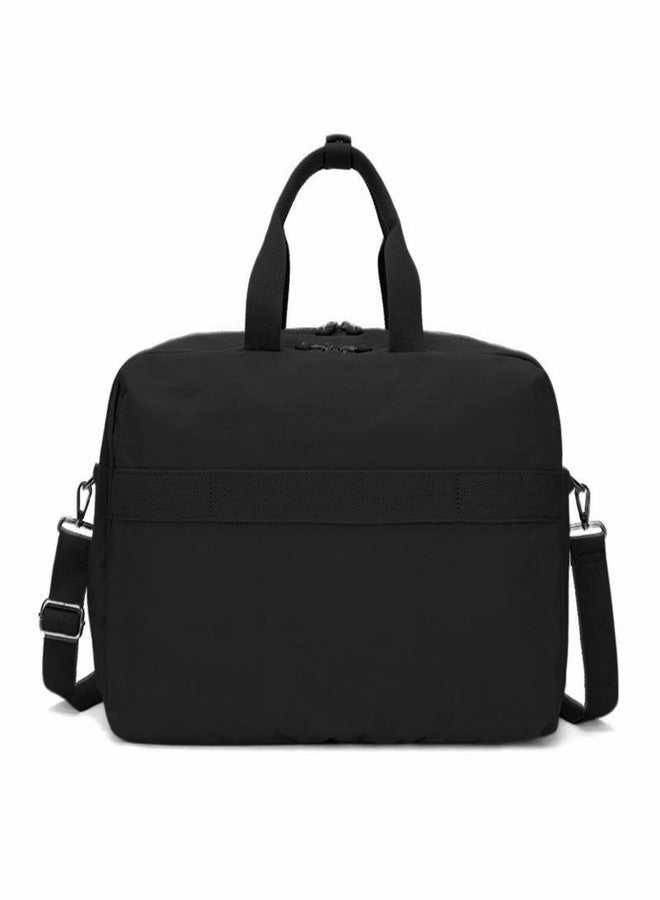 موكا حقيبة سفر صغيرة الحجم - حقيبة أمتعة بأحزمة كتف قابلة للفصل وأقسام متعددة - حقيبة واسعة للرجال والنساء (أسود) - Image 2